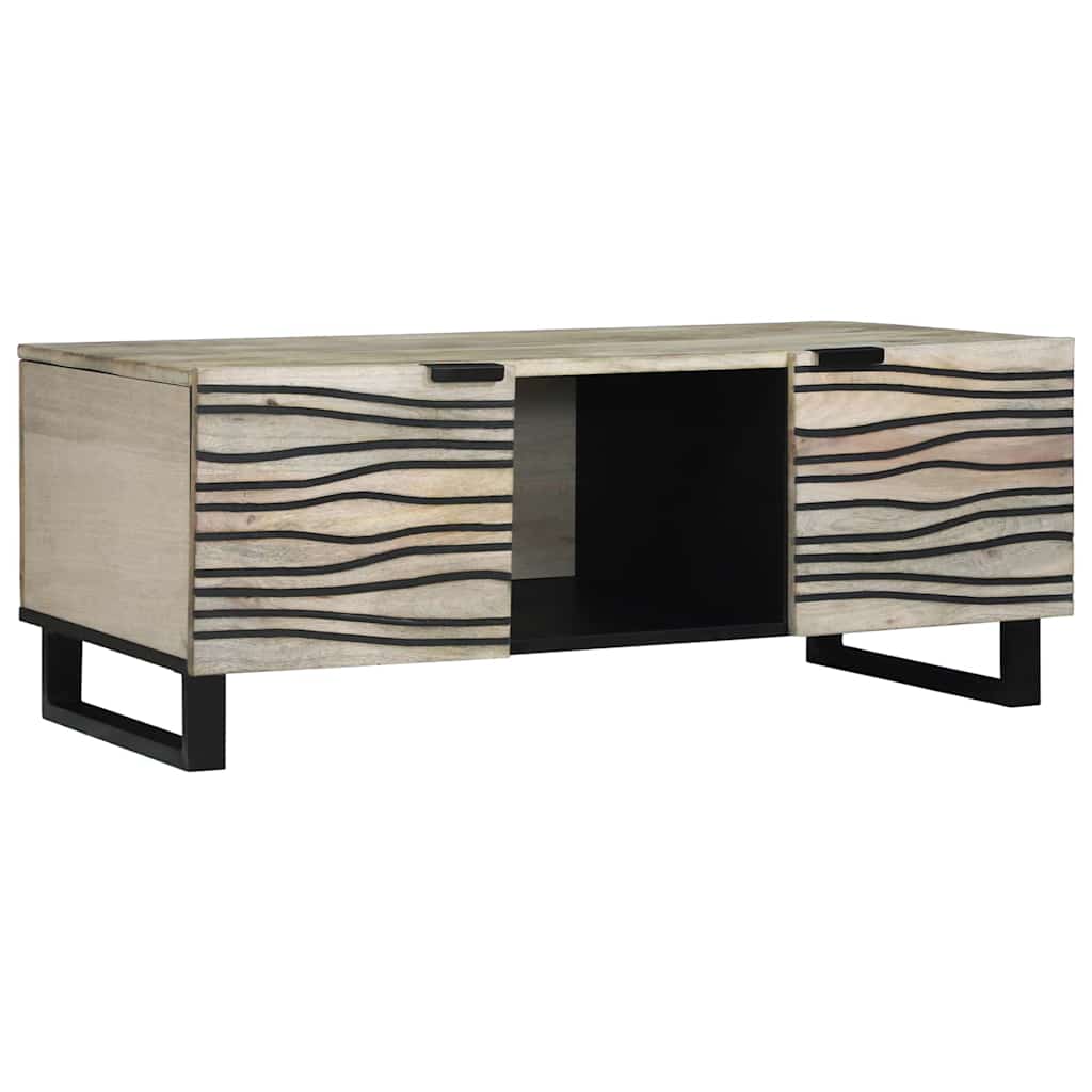 Coffee Table Beige and Black 100 x 54 x 40 cm